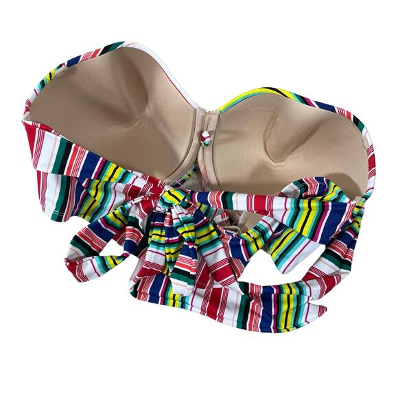Swim Cacique Lane Bryant Plus Size Convertible Striped Bikini Top - Size 46DD - Picture 5 of 7